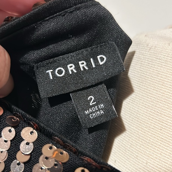 TORRID BLACK & GOLD SEQUIN A-LINE DRESS - Picture 8 of 11
